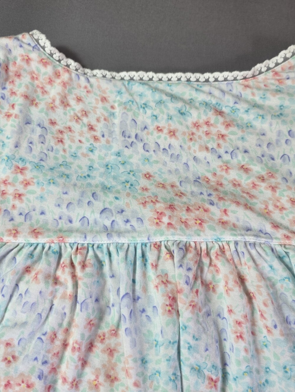 Eileen West Pastel Floral Nightgown - Pink Blue Mint Women'a Size M Cottagecore - Picture 10 of 12
